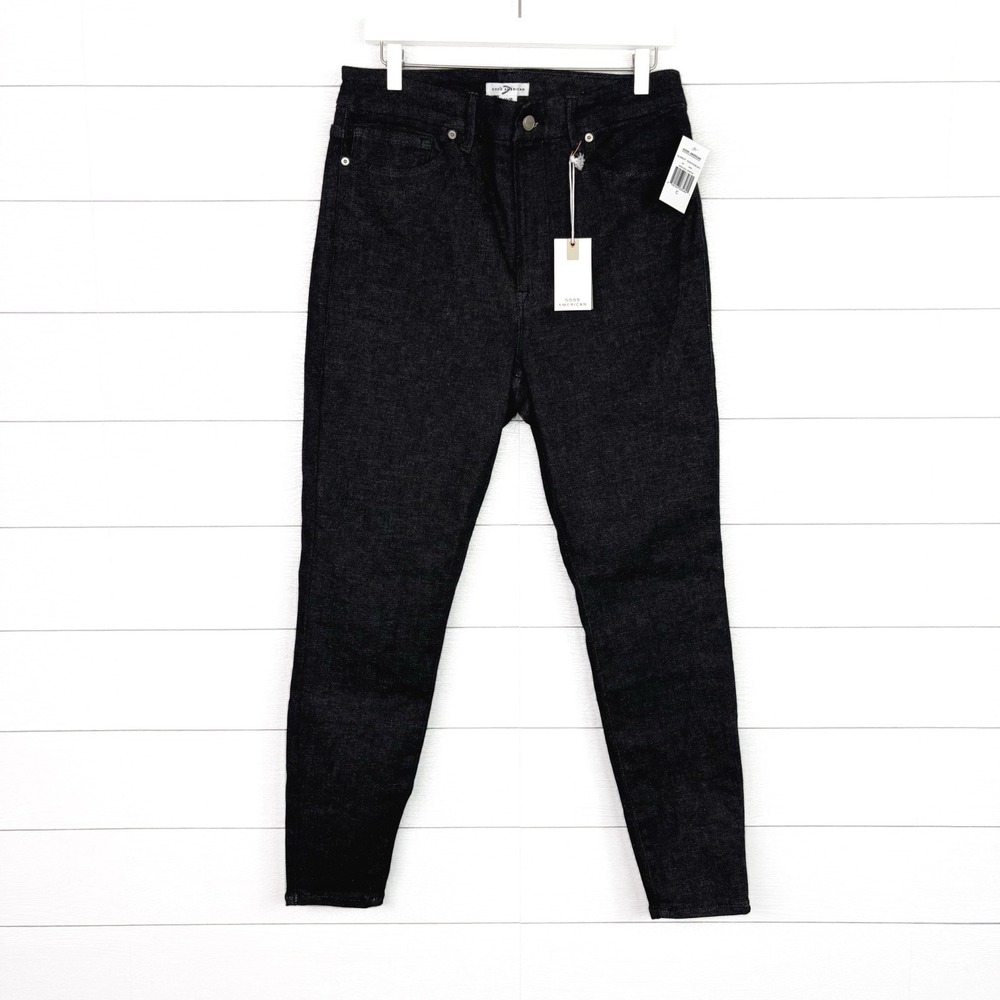 NWT Good American Good Legs Denethic Black Denim Jeans 14 16 18 Stretch New